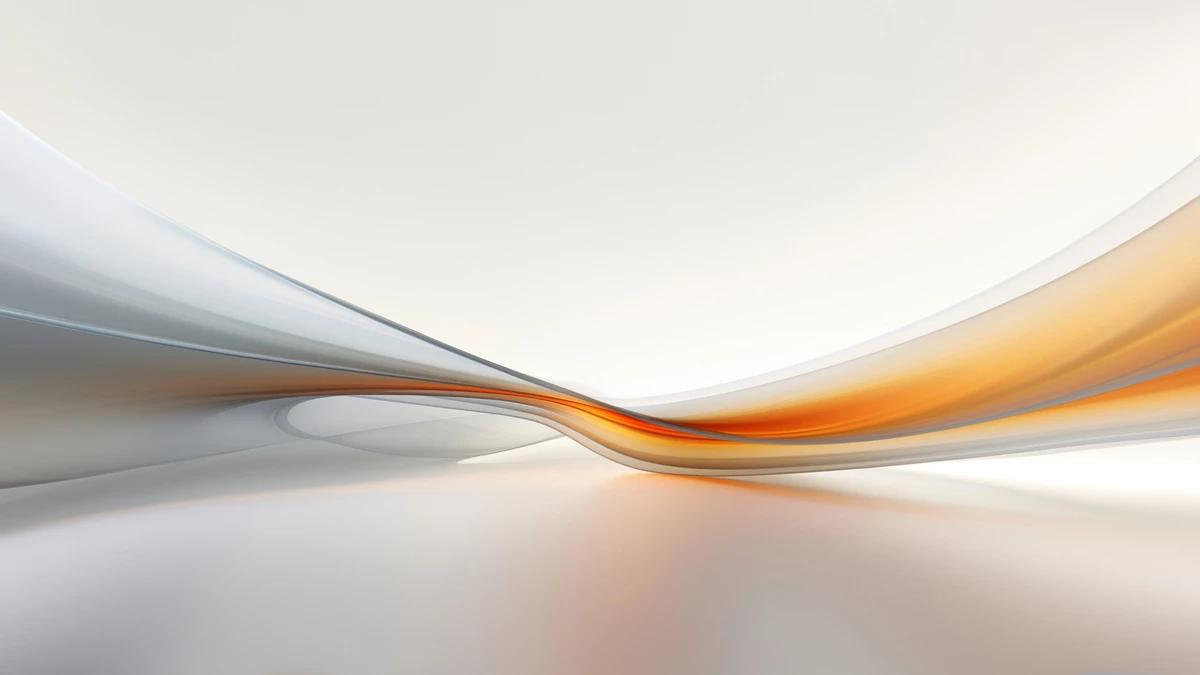 Rubans lumineux aux tons orange, champagne et gris évoquant la connectivité audiovisuelle